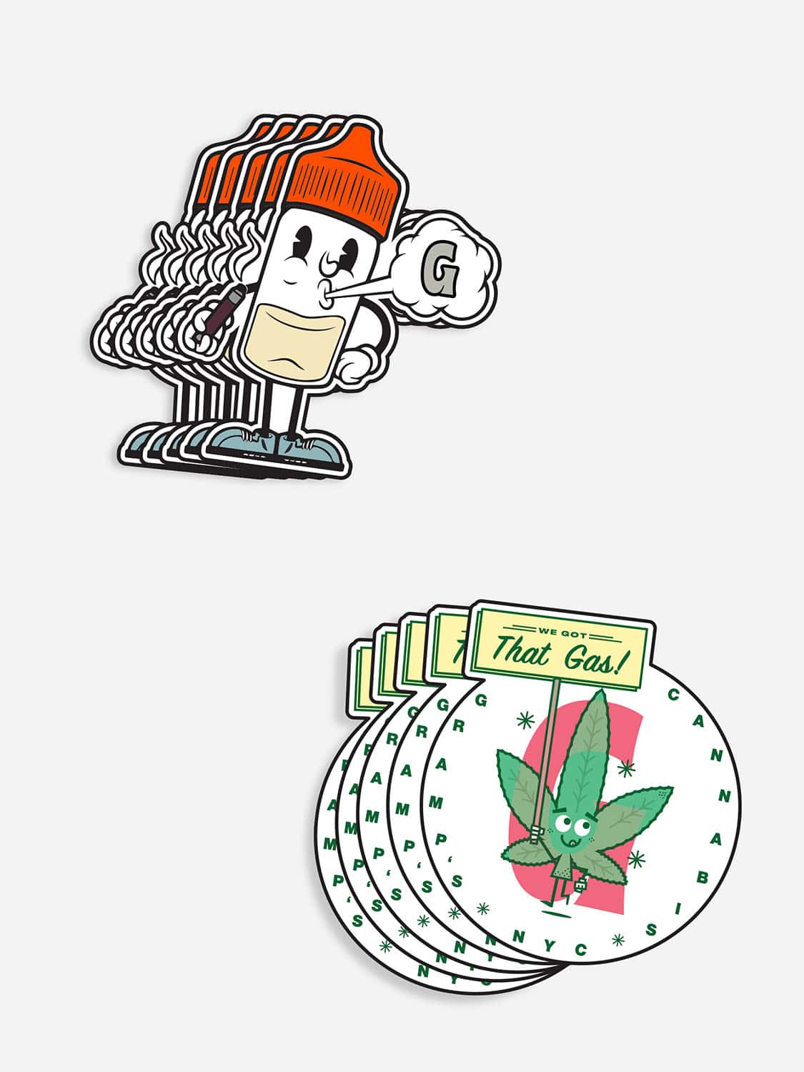 Gramp's Cannabis sticker packs, premium UV resistant vinyl stickers